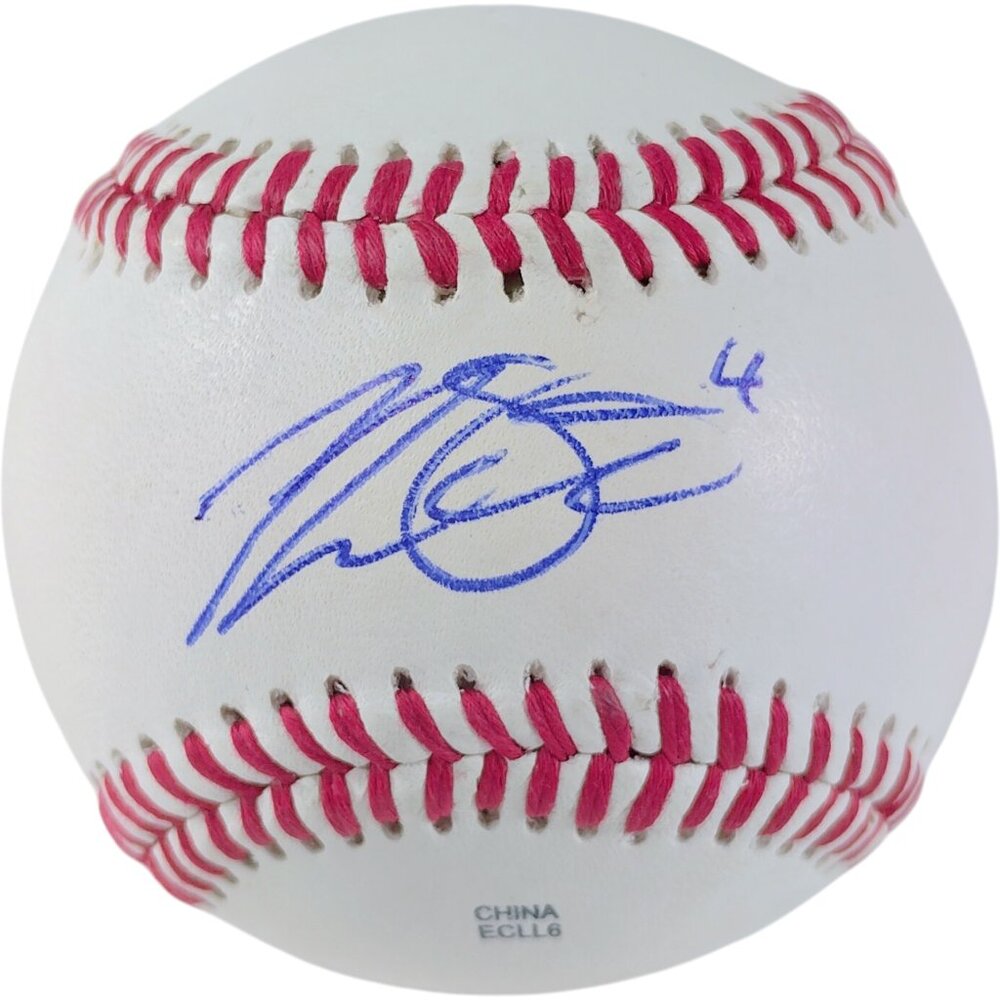 Tommy La Stella Autographed Baseball Chicago Cubs LA Angels Proof COA Authentic